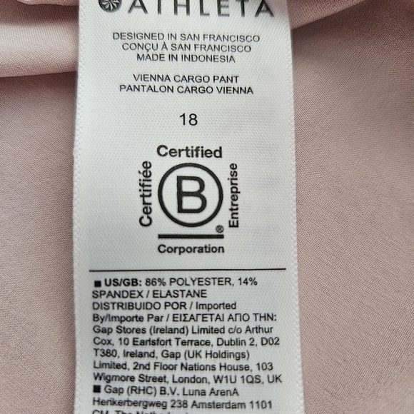Athleta Vienna Cargo Pants Soft Blush Pink Size 18 Lightweight - Picture 10 of 16